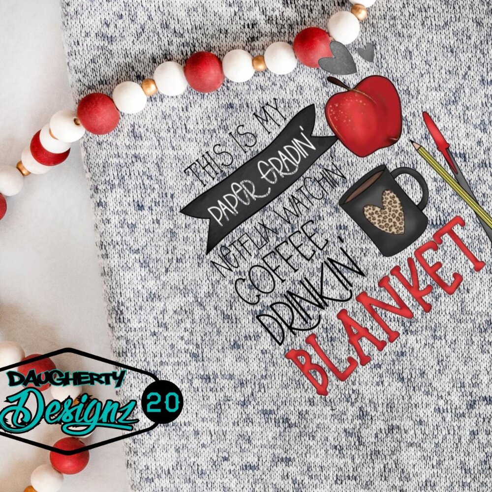 Handcrafted Teacher Grading Throw Blanklet